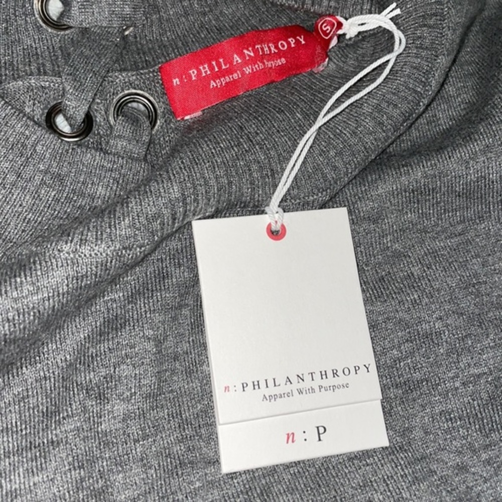 🆕 2/$60 NWT N:Philanthropy | Graves Lace Back Short Sleeve Sweater | Silk Blend - Picture 16 of 16